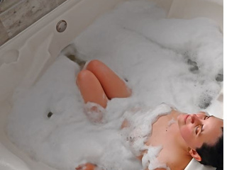 in the jacuzzi relaxing a bit