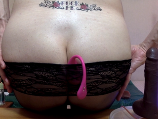 A gorgeous slut's ass with dirty tattoos - fuck me