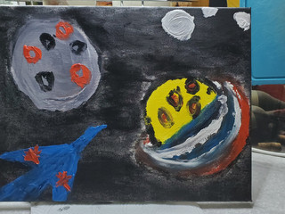 The paintings are painted with my penis in oil