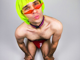 I'M IN RED PANTIES WITH AN OPEN BOOTY AND IN A WIG