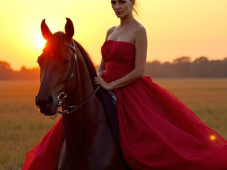 In a cowgirl position... a real cowgirl!