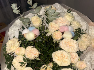 What a bouquet..😍😍 black kitten