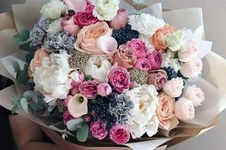 A large bouquet of flowers
