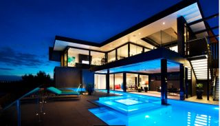 house with pool and garden