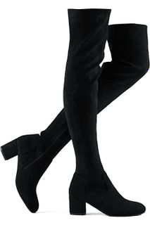 Botas de gamuza elásticas y largas para mujer