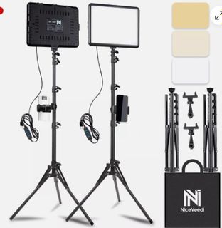 2-Pack LED Video Light Kit, NiceVeedi Studio Light