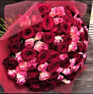A large bouquet of roses