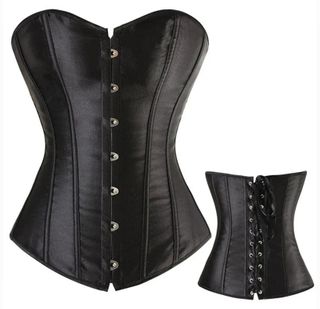 Leather lace-up corset