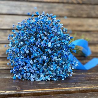 bouquet of blue gypsophila