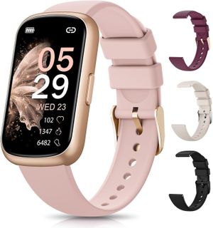 Rastreador de actividad física, relojes inteligentes para mujer con monitor de frecuencia cardíaca 24/7, monitor de sueño, entrenamiento de respiración,...