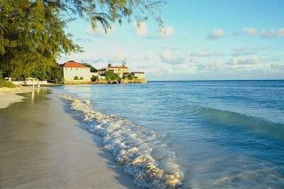 House on the shore of a warm pond