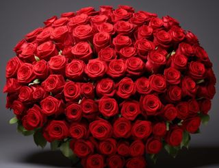 Um grande buquê de rosas