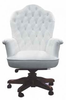 White leather chair.