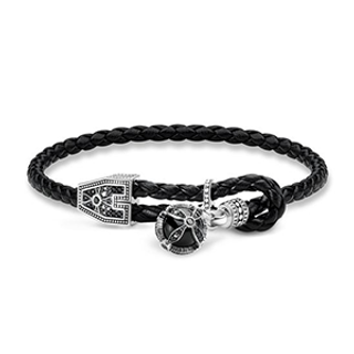THOMAS SABO LEATHER STRAP ROYALTY CROSS